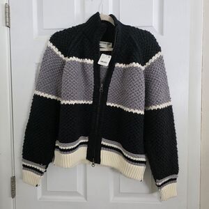 We The Free Black and Gray Cowl Sweater